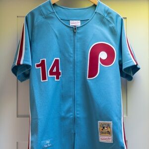 Mitchell & Ness Pete Rose Light Blue Philadelphia Phillies 1980 Authentic Jersey